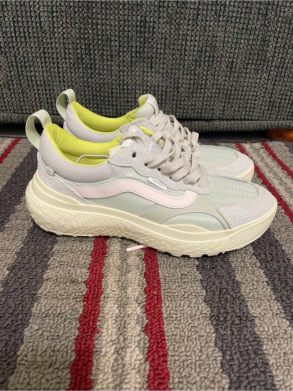 Vans Women's Light Gray & Pale Pink Platform Sneakers